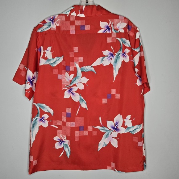 Vintage 70s Hilo Hattie's made in USA Aloha Welt-Pocket Hawaiian Red size Large - Picture 5 of 5